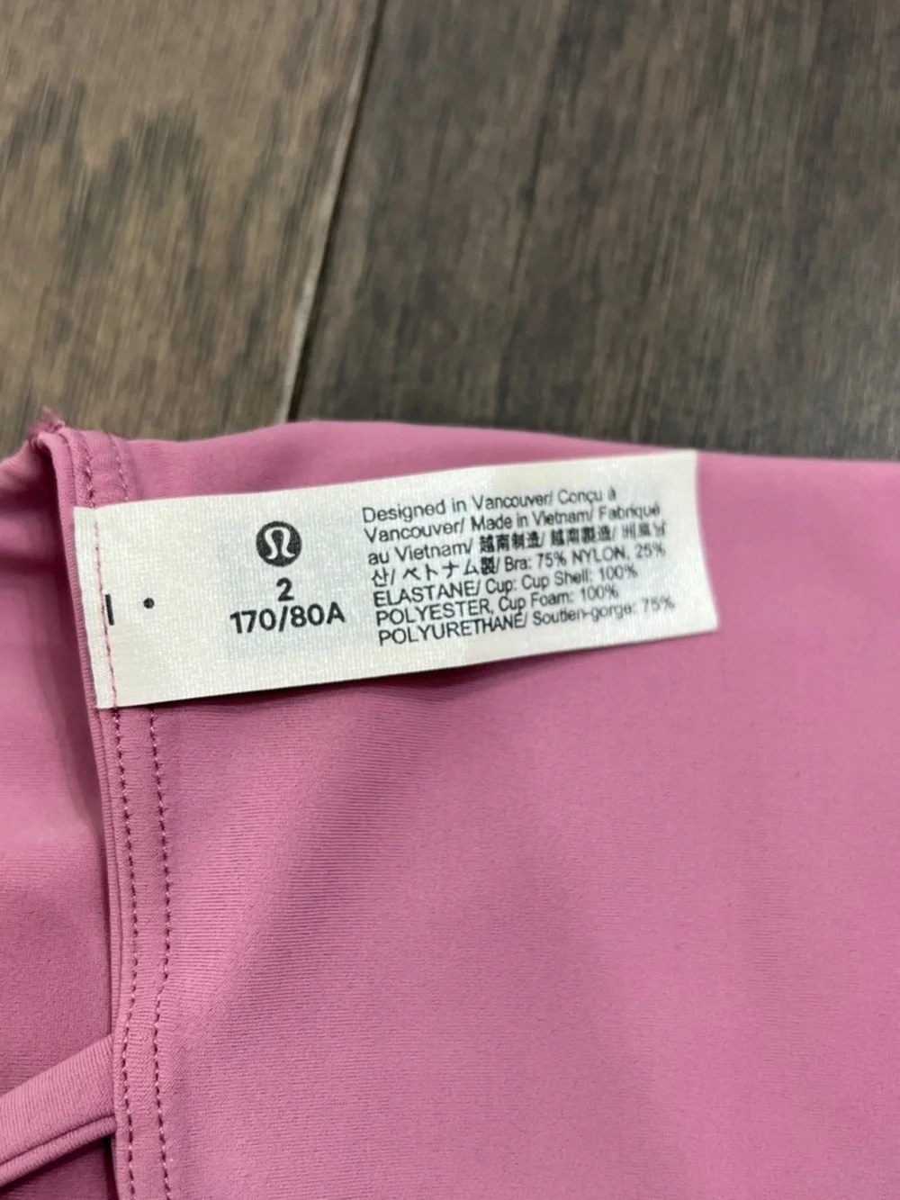 Lululemon NWOT Like a Cloud Longline Bra *Light Support, B/C Cup Velvet Dust